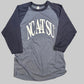 NCAT Raglan Baseball Tee with White Puff