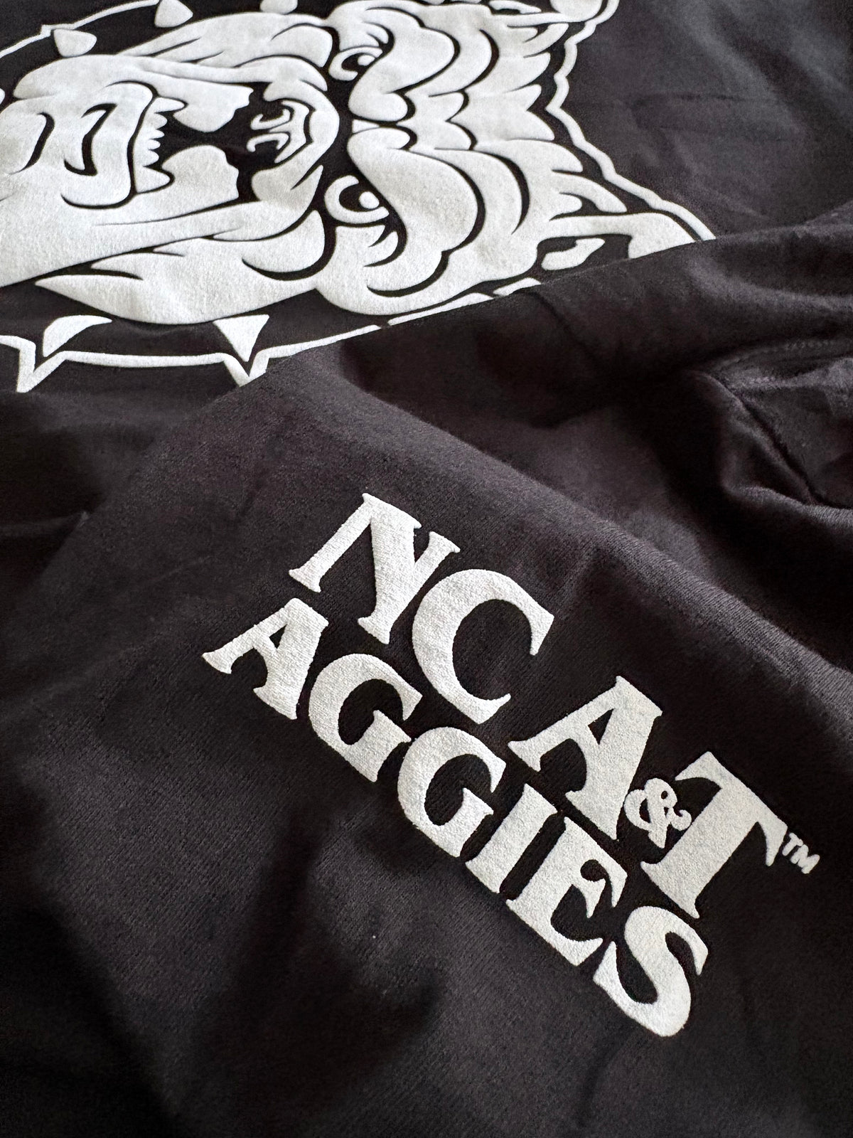 NCAT Aggie Dog White on Black T-shirt Hoodie