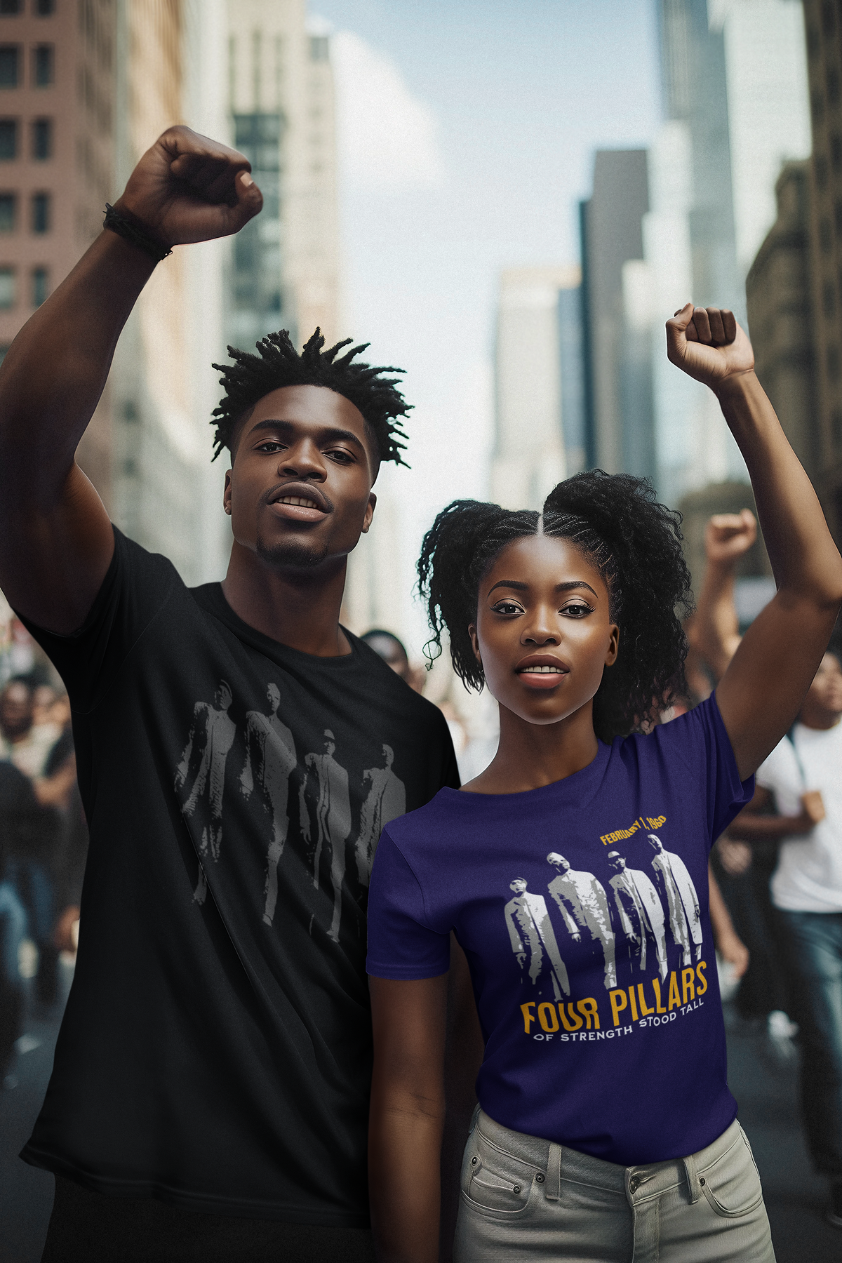 NCAT Greensboro Four Black Puff Tee